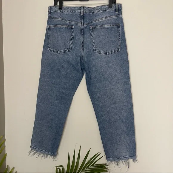 ASOS Denim Straight Leg Frayed Bottom Jeans - Picture 4 of 5